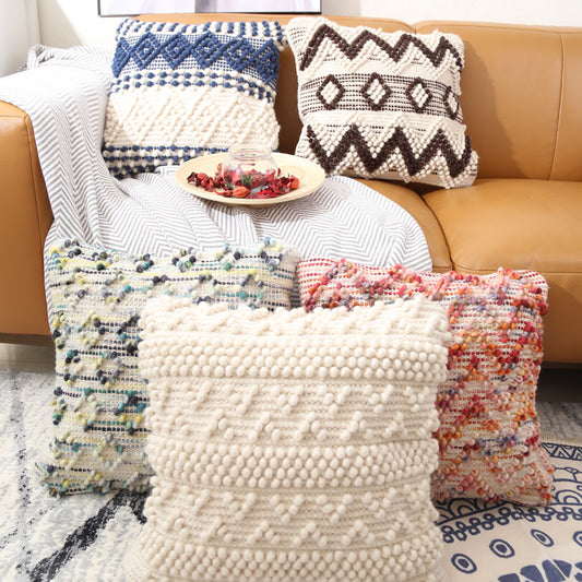Ethnic Moroccan Style Hand-woven Wool Throw Pillow