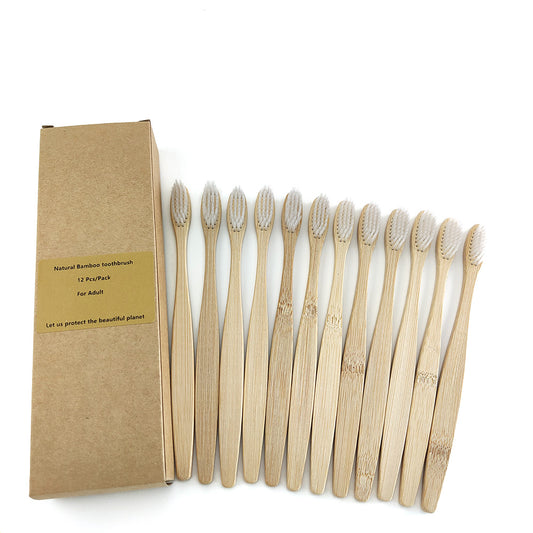 Bamboo Toothbrushes x 12 pcs For Adult
