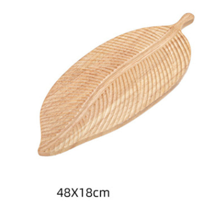Leaf-shaped Multi-purpose wooden tray