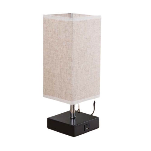 Retro Linen Square Table Lamp