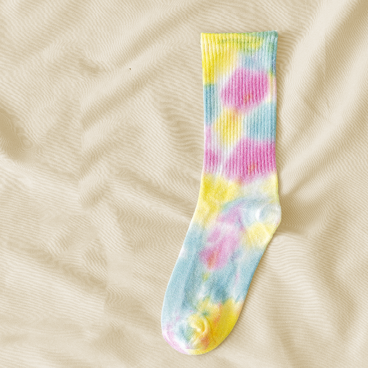Cotton Tie-Dyed Print Comfort Socks