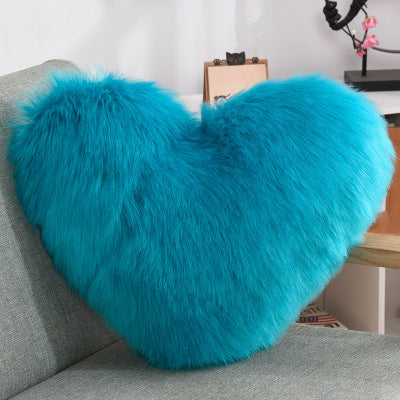 Heart Shaped Faux Fur Cushion Cover